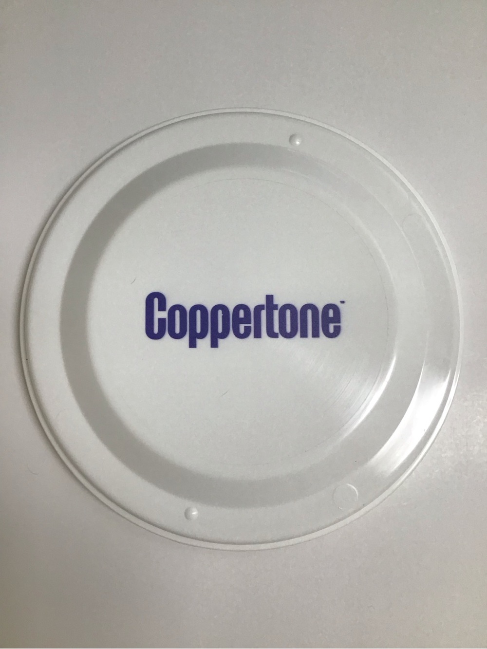 Coppertone Frisbee Purple Logo White Norwood Promotional 9” Disc Beach Vintage